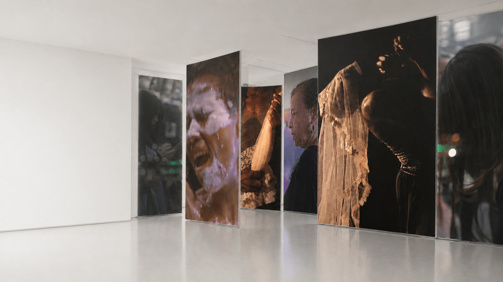 Installation immersive réunissant témoignages, danse et création visuelle
